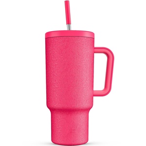 กระบอกน้ำสุญญากาศสแตนเลสเคลือบผงขนาด 40 ออนซ์ ความจุขนาดใหญ่ พร้อมฝาปิดและหลอด - Product Image 1