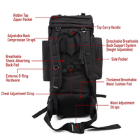 Sac à dos tactique 65-100L, grand sac tactique, sacs tactiques, sac à dos tactique Mochila, sac à dos tactique à marque privée
