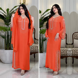 Vestido nacional musulmán de moda para mujer, vestido de diamantes para el hogar, Abaya, vestidos de mujer musulmana - Product Image 4