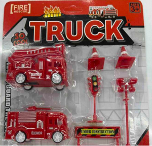 Juego de camiones de bomberos de juguete, modelo de plástico para niños mayores de 3 años, juego de simulación - Product Image 1