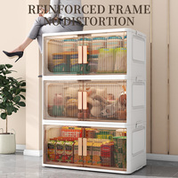 Nuevo producto, caja plegable de plástico, gabinete multifunción DIY, caja de almacenamiento plegable apilable de 75cm de ancho para ropa de libros de Juguetes