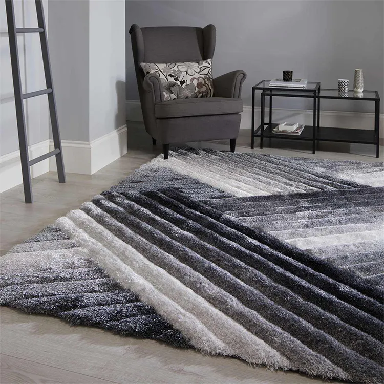 Chinese rugs Shaggy Carpets Classic Wave Pattern 3D Carved Hand-Tufted Area Rug Floor Carpets for Bedroom Living room