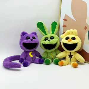 Nouveaux jouets en peluche anime souriant bestioles chat violet poupée éléphant bleu en peluche