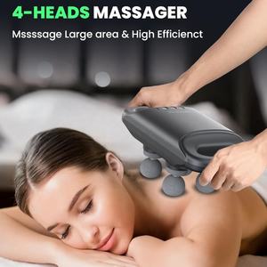 Di alta qualità 4-Head palmare tessuto profondo pieno corpo <span class=keywords><strong>Massage</strong></span> pistola professionale fornitore per piccoli ordini motore Brushless - Product Image 2