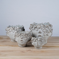 Pots et jardinières en ciment Lianda - Béton gris, écologiques, tendance, style américain, emballés en carton pour la maison et le jardin
