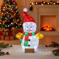 Lumière LED 3D blanche en acrylique motif bonhomme de neige et étoile de Noël IP44, contrôle manuel, alimentation USB/prise murale, décoration de jardin Jinyue JYY008