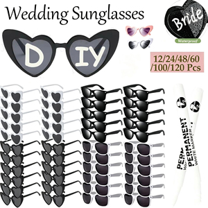 Bachelorette Party <strong>Sunglasses</strong> for Wedding Party Favors DIY Wedding Heart <strong>Sunglasses</strong> with Pen <strong>Personalised</strong> Heart Glasses - Product Image 1