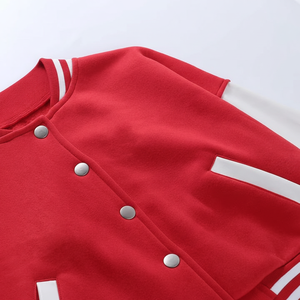 Personalizado Rosa Blanco Varsity chaqueta mujer recortada béisbol bombardero chaqueta de moda uniforme universitario Streetwear OEM al por mayor - Product Image 1