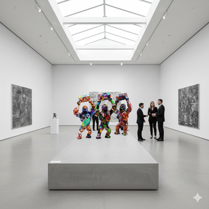 Art de rue, gorille de dessin animé tenant un baril, en <span class=keywords><strong>résine</strong></span> peinte à la main, pour sculpture artistique, pour la décoration moderne des galeries extérieures et des centres commerciaux - Product Image 3