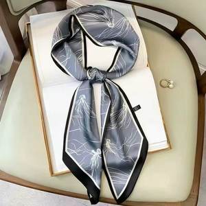 2025 Dames Kleine Zijden Sjaal Nieuwe Print Merk Mode Hoofddoek Groothandel Linten Tas Strikken Dier Effen Plaid Lange Skinny Stijl - Product Image 4