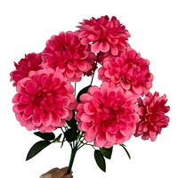 Bouquet de fleurs artificielles Dahlia, 9 têtes, fausses fleurs pour mariage, événement, décoration florale pour la maison