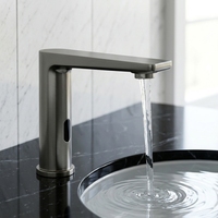 Robinet de lavabo à capteur sans contact monotrou, en acier inoxydable 304, finition or brossé, moderne, pour chambre à coucher, durée de vie 500 000 utilisations, économe en énergie