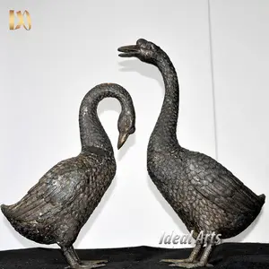 야외 장식 골동품 금속 동물 조각 캐스트 청동 정원 백조 동상