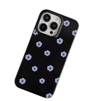 Coque Souple en Silicone Bleu Jasmin Premium pour iPhone 16 15 14 13 12 11 Pro Max, Étui de Protection Anti-Chute pour Filles
