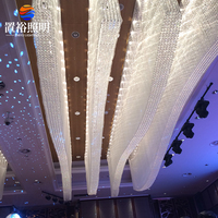 Plafonnier LED en cristal à éclairage blanc chaud, personnalisation exquise, hôtel, restaurant haut de gamme