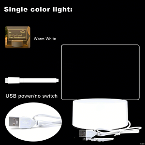 Creative Blank Acrylic Writable Night <b>Light</b> Bed Desktop 3d Diy Note Board Led Night <b>Light</b> With Message Board Pen - Product Image 4
