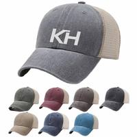 Casquettes de camionneur unisexes imperméables à 5 panneaux en sergé maille polyester/coton avec rivets, logo brodé personnalisé, casquettes d'extérieur personnalisées