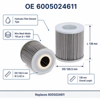 Nouveaux éléments de filtre à huile hydraulique 6005024611 P558896 SH62167, filtres pour machines de construction pour moteurs Claas