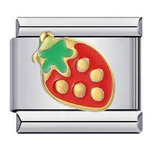 Accessoires DIY Fruits Légumes Émail Élastique Fait Main Modulaire Breloques Italiennes Acier Inoxydable Bracelet Bijoux pour Vente en Gros - Product Image 5