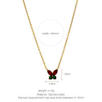 Collar con Colgante de Flor de Cinco Pétalos y Mariposa con Circonita, Chapado en Oro de 14k y 18k, de Acero Inoxidable 316L, Personalizado y Moderno, para Mujer