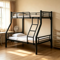Lit superposé en métal moderne et durable pour adultes et enfants, design gain de place pour chambre à coucher, salon, hôtel, école