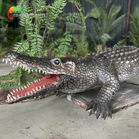 Modèle de crocodile artificiel électronique avec matériaux en métal et silicone pour expositions intérieures/extérieures