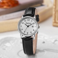 10932 Montre de luxe sport à quartz pour couple, affichage analogique de haute qualité avec grands chiffres, bracelet en cuir tendance pour homme, femme et amoureux