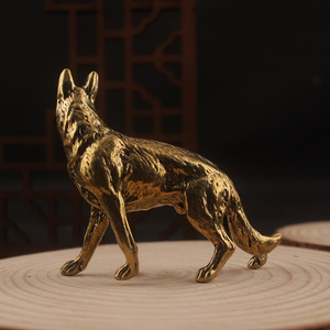 Figurita de perro de latón, 2 uds., decoración de mesa, estilo chino, escultura de animal para té - Product Image 3