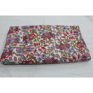 Best Home Decor Indian Kantha <b>Bedspread</b> & Quilt Handmade Printed Cotton Washable Soft Eco-Friendly Housewarming Gift - Product Image 5