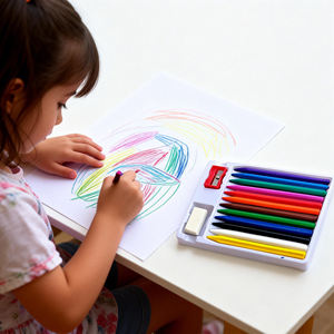 ดินสอสีพลาสติก 12 สี ลบได้และเหลาได้ พร้อมยางลบและที่เหลา - Product Image 6