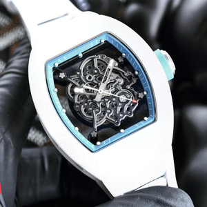 Elegant 055 Men's Casual Mechanical <b>Watch</b> Tonneau <b>Case</b> Sapphire Crystal Dial Hollow Design Luxury Ceramic Water - Product Image 2