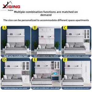 Lit Mural Escamotable Multifonctionnel Murphy avec Canapé, Lit Pliant Invisible, Bureau, Armoire – Solution de Rangement Idéale pour Petits Espaces - Product Image 4