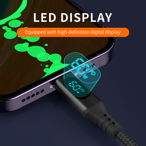 كابل 2 في 1 من نوع C إلى C و USB-A مع شاشة LED لعرض الطاقة، شحن سريع PD بقوة 60 واط و3 أمبير، نقل بيانات بسرعة 480 ميجابت في الثانية للهواتف المحمولة - Product Image 4