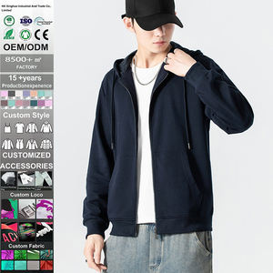 Sweat-shirt à capuche surdimensionné personnalisé de haute qualité 100% coton pour hommes, unisexe, streetwear d'hiver, fermeture éclair intégrale, sweat-shirt écologique, fitness - Product Image 1