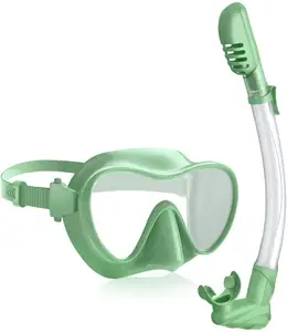 厂家供应成人儿童钢化玻璃潜水护目镜潜水面罩和通气管管套装