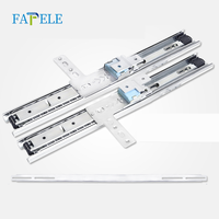 Rail de miroir arc-en-ciel épais à trois sections, placard à traction, pliable et rotatif, corps complet, rail télescopique d'extraction, guide silencieux, 1m