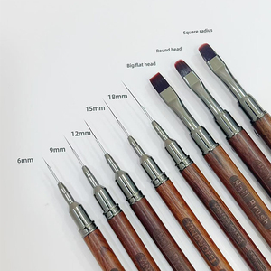 Pinceau liner à ongles en nylon personnalisé avec manche en bois, stylo de dessin fin pour fournisseur professionnel d'articles de nail art - Product Image 1