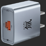 22.5W GaN Wall Charger USB-C USB-A Dual Port PD QC Pengisi Daya Cepat Adaptor Daya untuk Ponsel Tablet OEM Grosir