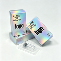 Étiquette autocollante pour flacon, adhésif puissant, écologique, 3 ml, 10 ml, emballage de flacon, boîte en papier enduit avec effet holographique