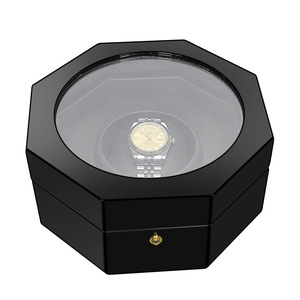 Boîte à <span class=keywords><strong>montre</strong></span> octogonale en MDF personnalisée avec fenêtre ronde, boîte de rangement pour <span class=keywords><strong>montre</strong></span> unique de luxe écologique et recyclable, étui cadeau avec logo personnalisé - Product Image 4