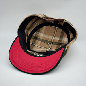 2025 Nieuwe Sportieve Heren Geruite Wollen Baseballhoedpet Hoge Kwaliteit Platte Pillendooshoed 5-7Cm Rand - Product Image 5