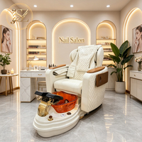 Chaise de pédicure électrique de luxe pour salon de beauté, avec bassin en céramique, pour manucure, spa, massage des ongles et pédicure