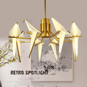 L'hôtel villa décoration éclairage 6W chaque oiseau cage en laiton lustre plafonnier lampe d'or a mené <span class=keywords><strong>la</strong></span> lumière pendante - Product Image 2