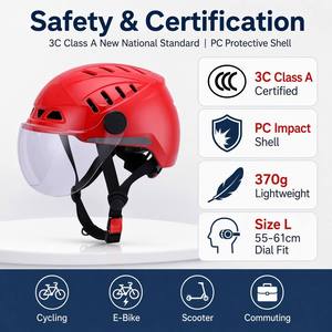 CCC Sertifikalı Elektrikli Scooter Kaskı PC Kabuklu EPS İç Astarlı Yarım Yüz Açık Yüz Unisex Erkek Kadın Toptan OEM - Product Image 4