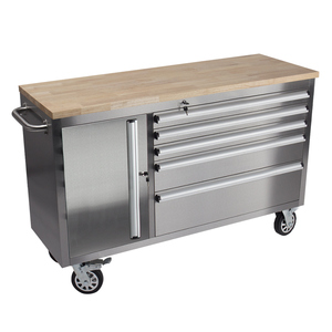 2020 popular design rolling tool cabinet with socket rail set tool box on wheels steel tool cabinets with work bench