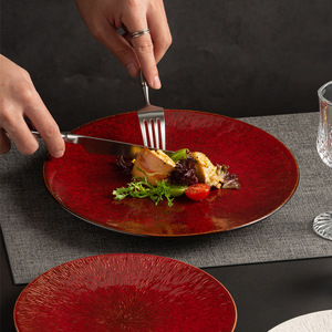 Assiettes en céramique à motif pierre écologiques avec texture naturelle <span class=keywords><strong>et</strong></span> matériaux sûrs pour la cuisine domestique <span class=keywords><strong>et</strong></span> la décoration des repas décontractés - Product Image 4