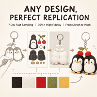 Op maat gemaakte kersenpaar pinguïn sleutelhanger pluche sleutelhanger OEM ODM Valentijnsdag pluche fabrikant van artwork premium zacht speelgoed ontwerp