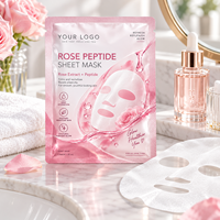 Pochette d'emballage personnalisée pour masques en feuille, sachet plat thermoscellable avec encoche de déchirement pour produits cosmétiques et soins de la peau