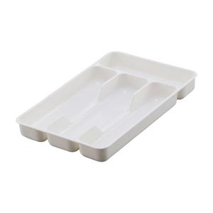 Bianco multiuso posate vassoio con 4 griglie accessori cassetto organizzatore per uso cucina - Product Image 3