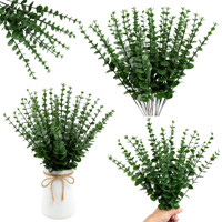 Feuille d'eucalyptus artificielle transfrontalière pour décoration de mariage et d'intérieur/extérieur, accessoire floral artificiel, ornement, fleurs artificielles, plantes artificielles